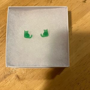 Handmade resin cat earrings